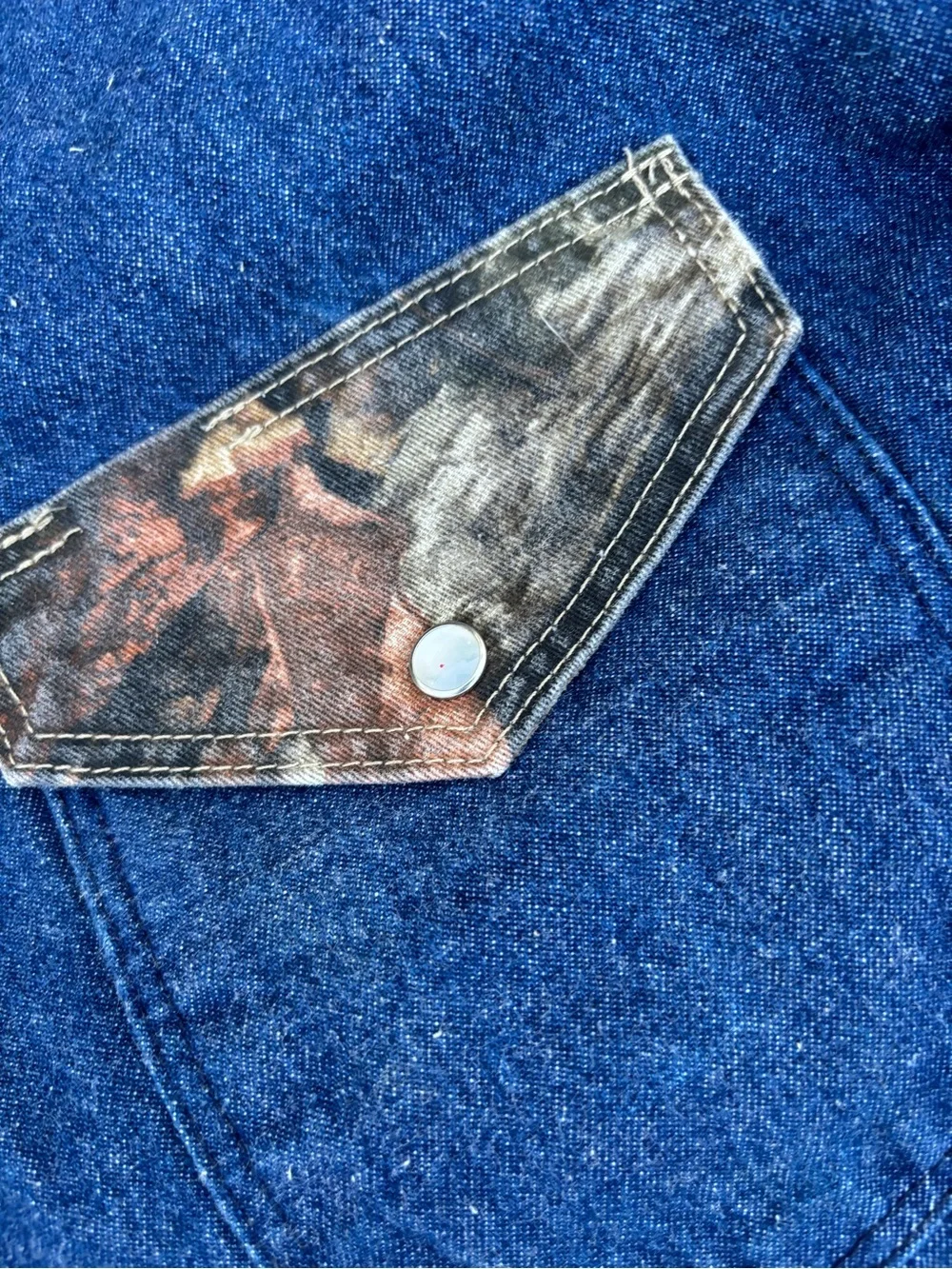 Vintage LAPCO pearl snap Jacket with Brown Camo Sleeves